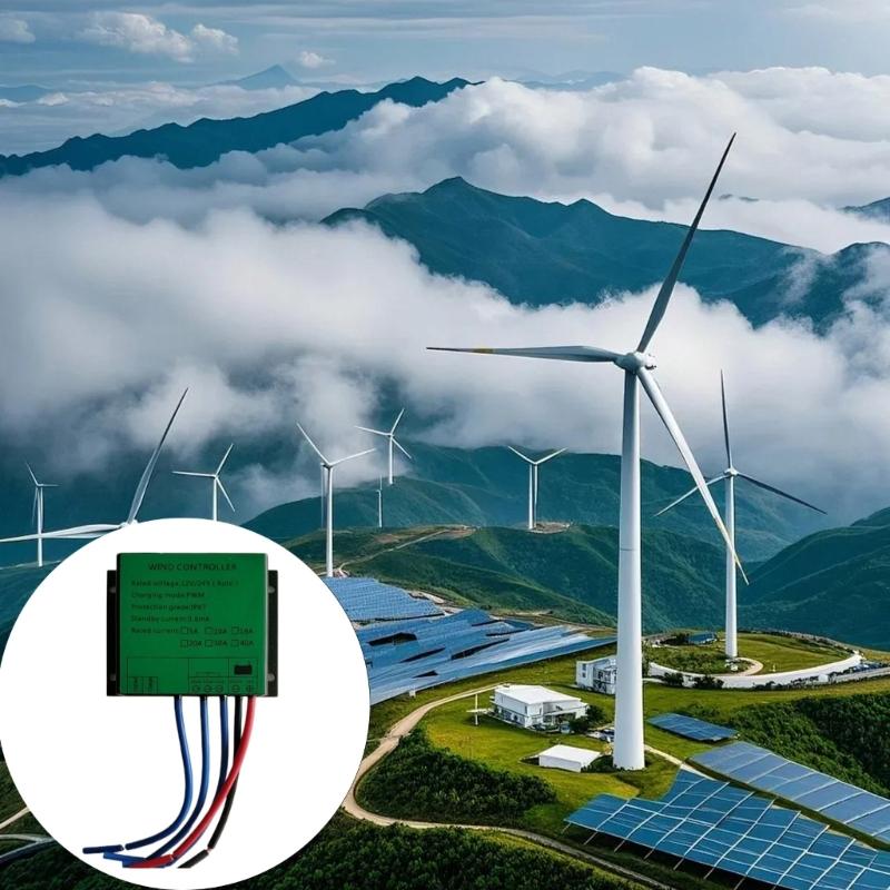 Wind Generator Controller Waterproof Low Voltage Controller Regulator with LED Indicators 12V 24V Auto Fit Fast