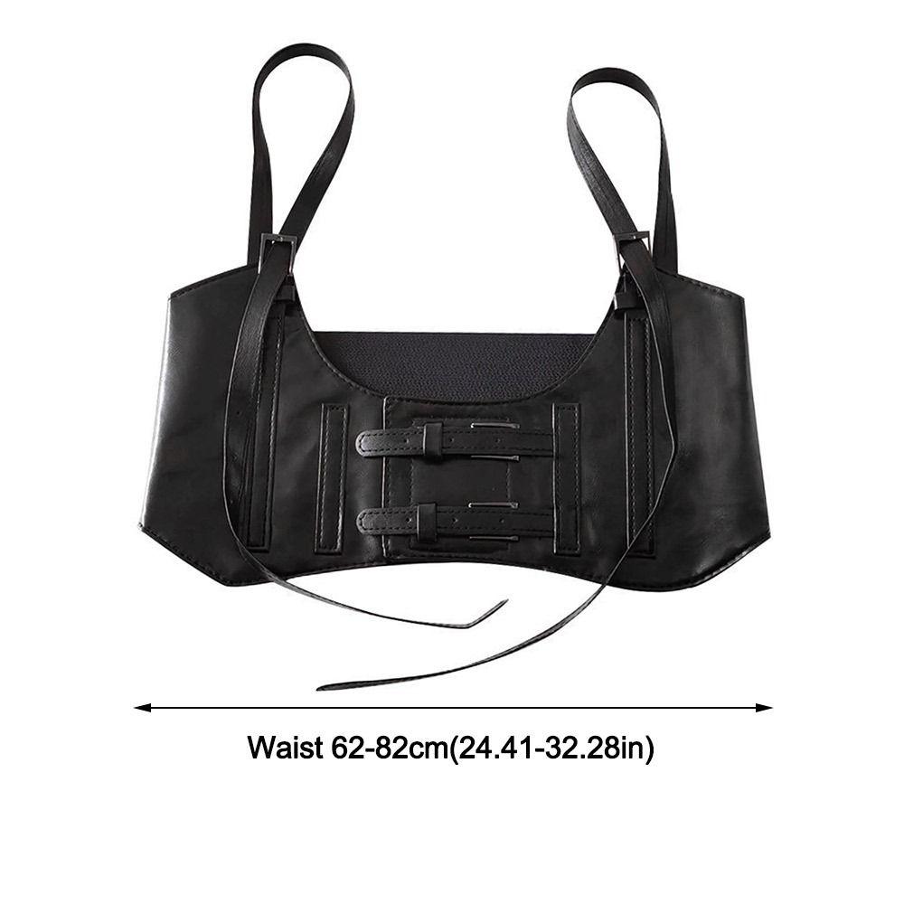 PU Leather Gothic Harness Strap Girdle Luxurious Retro Wide Waist Belt  For Women Lady Girl Bridal