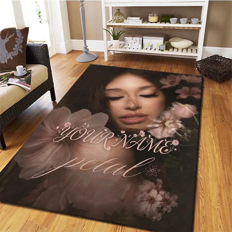 Floral Dreams Custom Name Carpet Rug For Living Room Bedroom Home Sofa Decoration Kids Play Nonslip Floor Mat