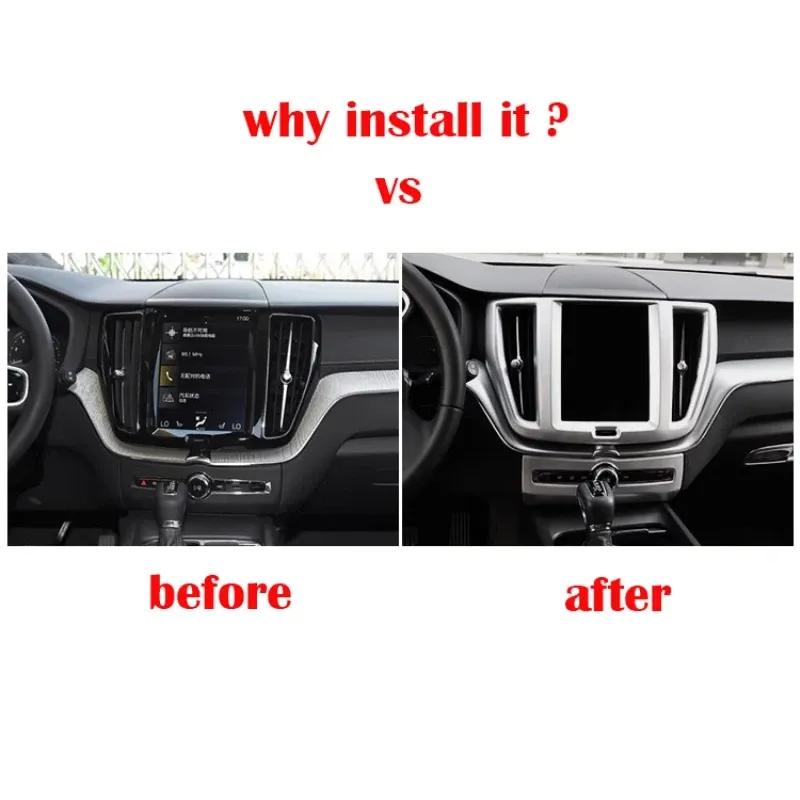 For Volvo XC60 XC 60 2018- Interior Accessories ABS Center Control Console Air Vent Cvoer Navigation GPS Panel Frame Cover
