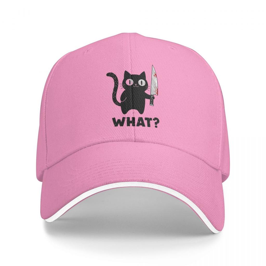 Baseball Caps What The Cat With A Knife Trending Customized Unisex Women Outdoor Spring Hats