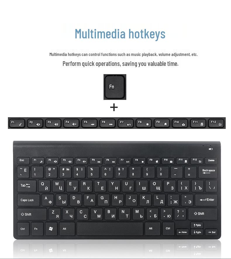 Russian Wireless Keyboard and Mouse Set: Standard Typing Version