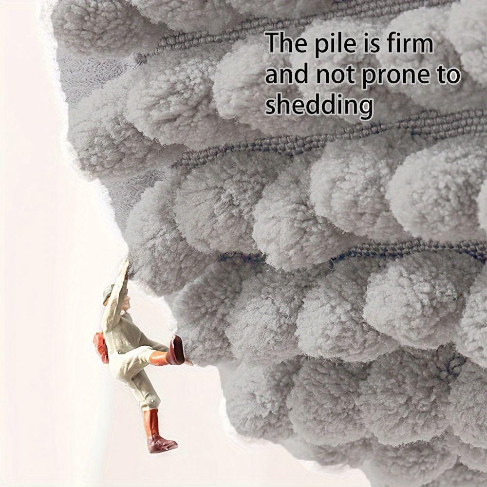 Absorbent L-shaped Chenille Bath Mat Washable Carpet Durable Corner Shower Mat Bathroom