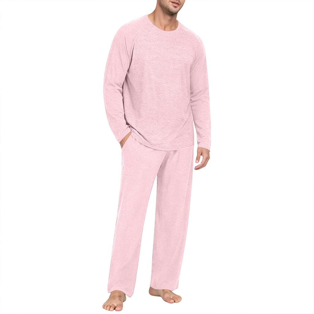 Men's Long Sleeve Pajama Set for Sleep and Loungewear - Soft Comfortable Two-Piece Sleepwear