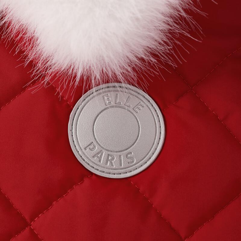 ELLE KIDS Mädchen Neujahrs Rote gesteppte Baumwolljacke mit abnehmbarem Kragen