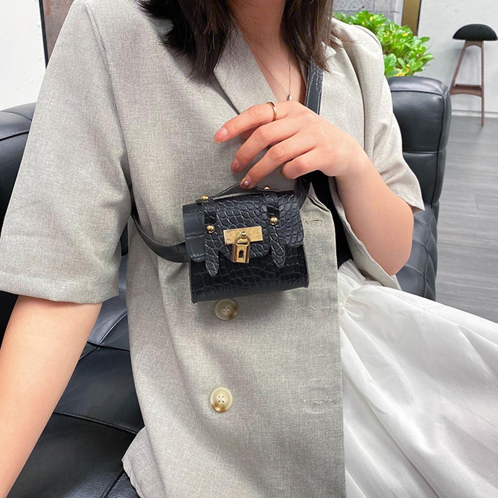 1PC Fashion Crocodile Print Mini Waist Bag Women Small Crossbody Girdle Bag Portable Coin Purse Girl Wallet Clothing Accessories