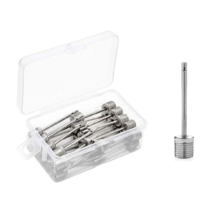 30Pcs Stainless Steel Airs Pump Needle Two-Port Air Inflation Needle for Football 1