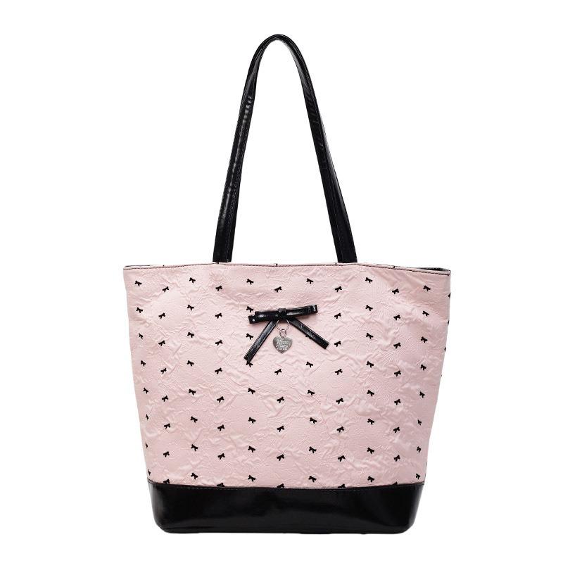 Sweet bow single shoulder tote bag women's summer new fashionable large-capacity backpack