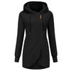 Women Winter Jacket Warm Plush Lined Hooded Coat with Drawstring and Irregular Zipper Design