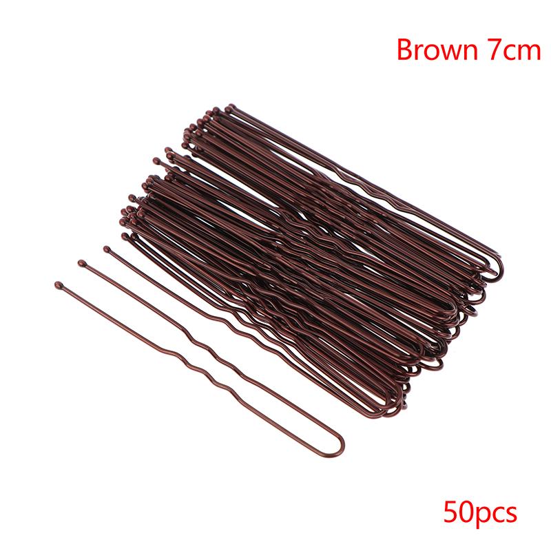 

50PCS/Bag 6cm/7cm U Shaped Alloy Hairpins Waved Hair Clips Simple Metal Bobby Pins Barrettes Bridal Hairstyle Tools Hair Pins 6cm чорний