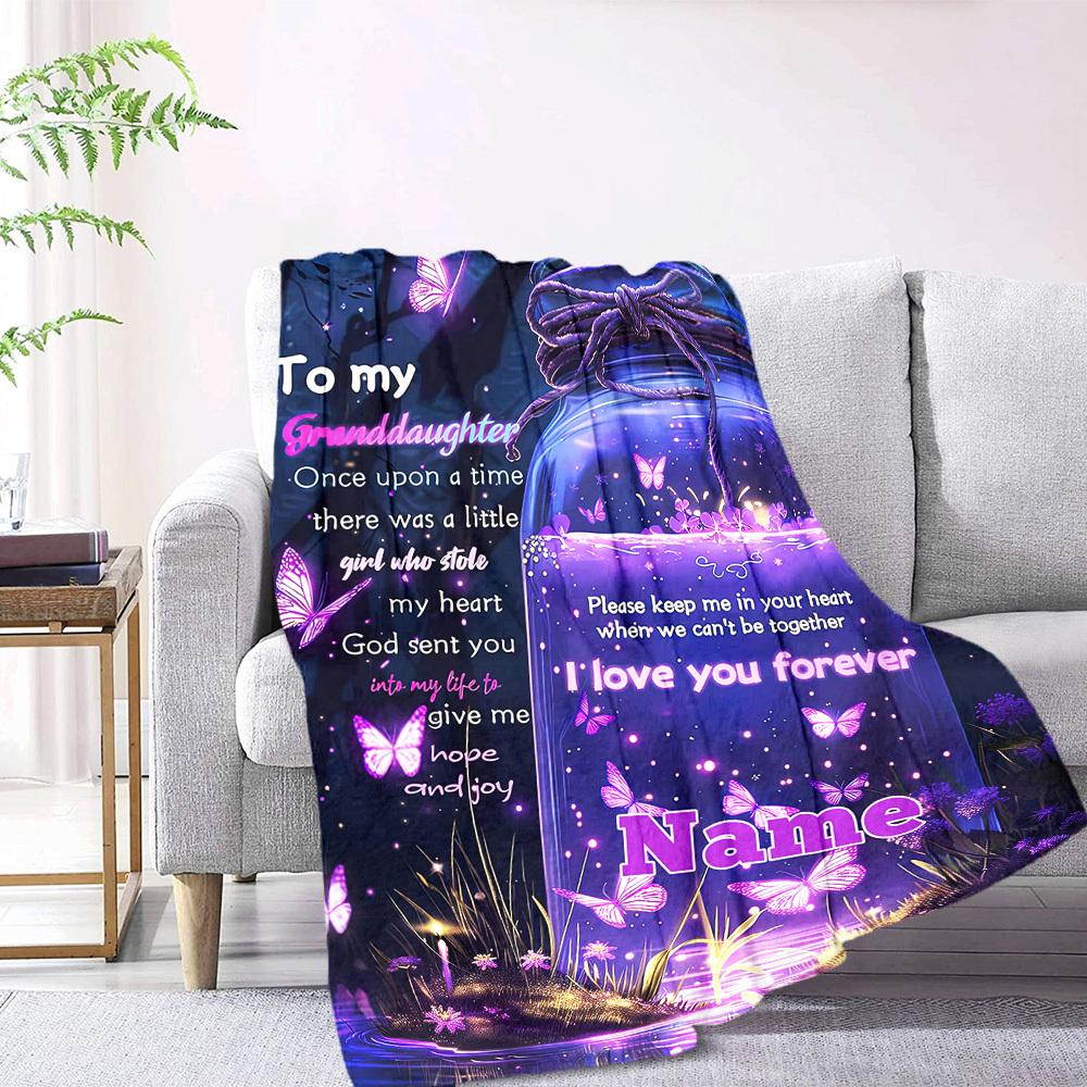 Magical Message In A Bottle A Heartfelt Love Letter To My Granddaughter Throw Customizable Blanket Name Comfortable Versatile For Sofa Couch Office