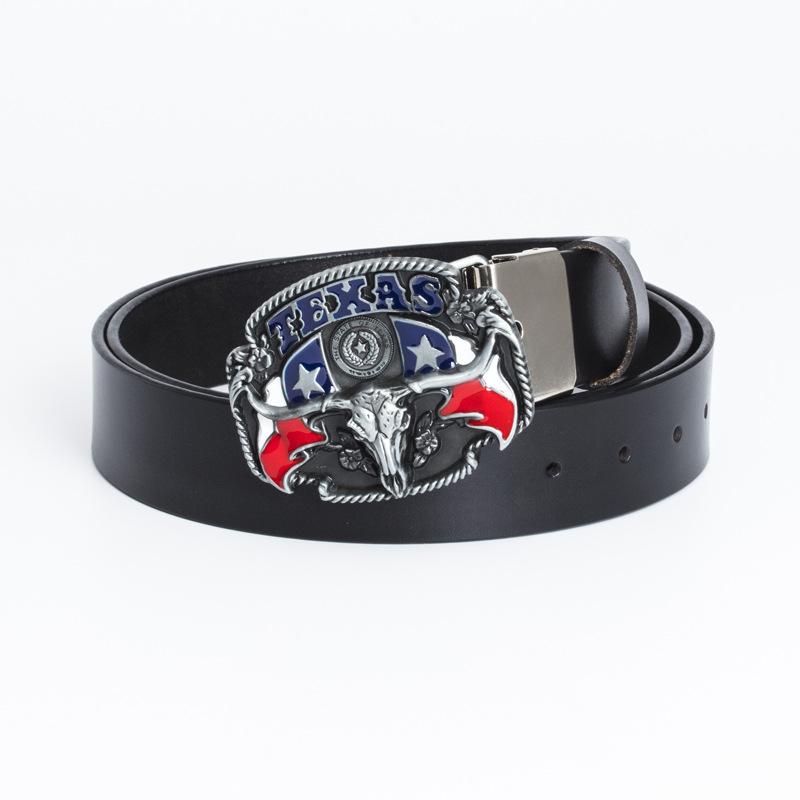 

Мужской ремень из натуральной коровьей кожи с изображением головы коровы, цельный древний ремень из олова 130cm