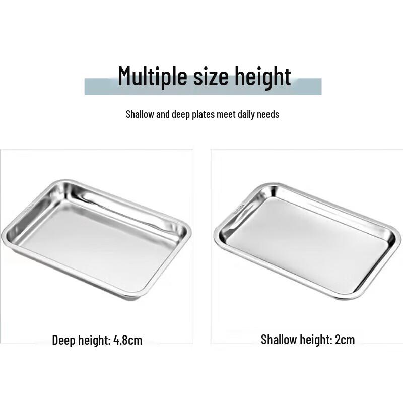 304 Stainless Steel Deep Rectangular Serving Tray