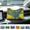Household Storage Bag Leather Tissue Box Cover Foldable Desktop Organizer Oil Painting Style Napkin Holder Case Reusable Facial Paper Organizer
