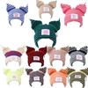 Striped Cat Ear Knit Wool Hat: Autumn/Winter Fashion for Couples