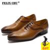Fashion Men's Genuine Cow Leather Lace-Up Oxford Dress Shoes Snake Pattern Print Business Formal Office Suit Footwear