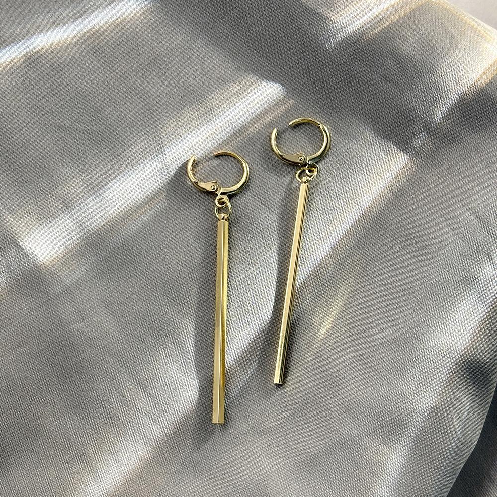 Boucles d'Oreilles Lignes Géométriques Simples, Boucles d'Oreilles Longues Ligne Unique Pour le Trajet Quotidien, Boucles d'Oreilles Haut de Gamme.