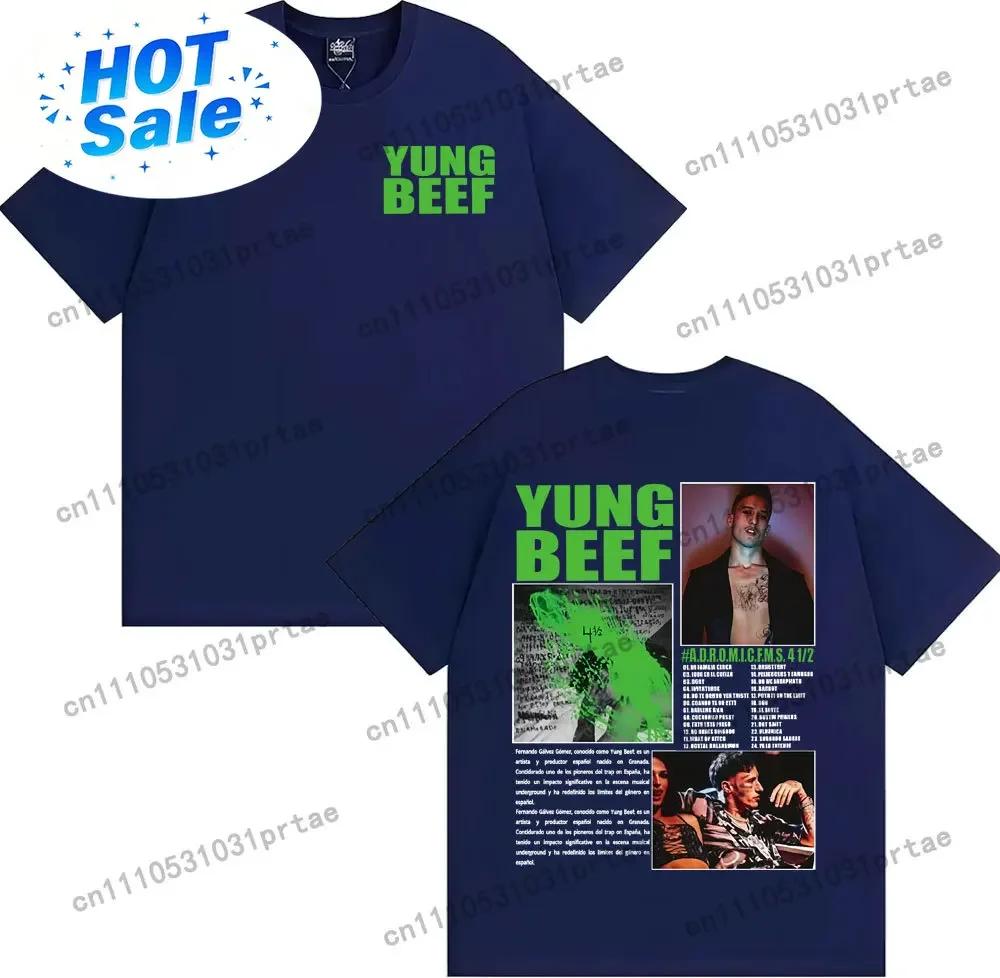 Rapper Yung Beef Album Tour Graphic T Shirt Unisexs Harajuku Vintage High Street Tshirts Cotton Casual Short Sleeve Tshirt Black