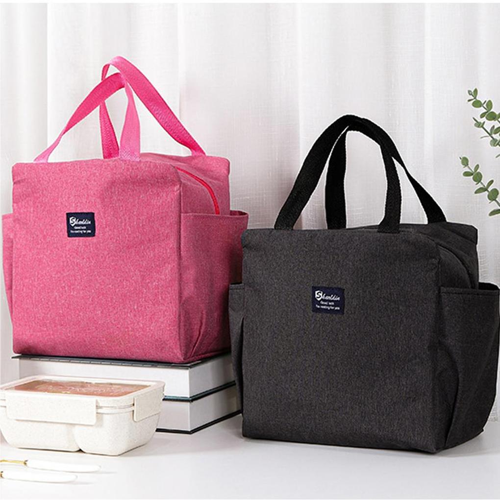 Isolierte Lunchtasche Wasserabweisend Weit zu Öffnen Thermisch Picknick Handtasche Rosa