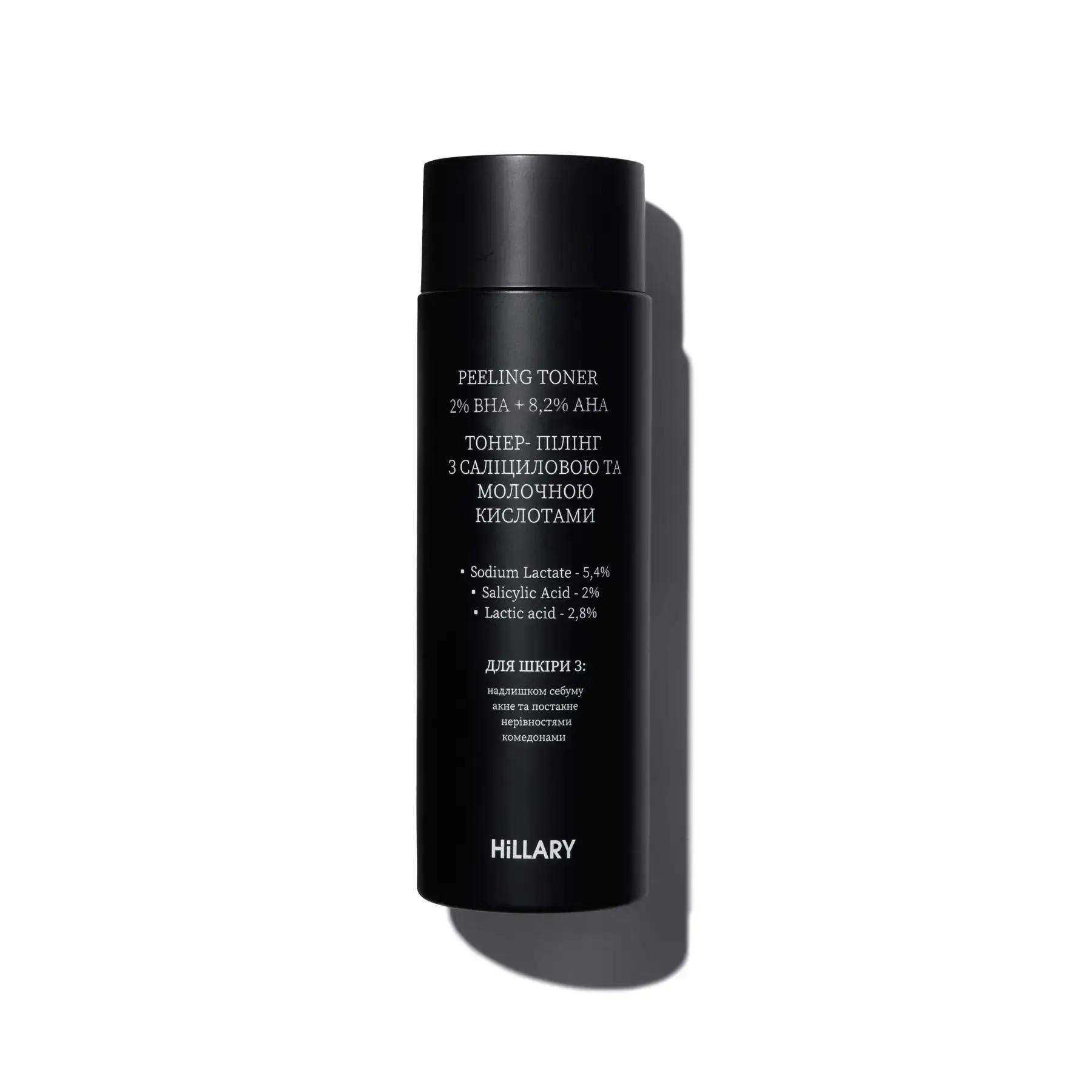 

Тонер-пілінг з саліциловою та молочною кислотами Peeling Toner 2% ВHA + 8,2% AНА Hillary 100 мл