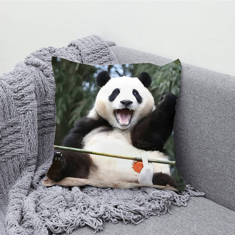 Fubao Lovely Panda Pillowcases Bedroom Living Room Sofa Home Decor Polyester Cushion Cover with Zipper