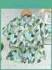 Adorable Boys Hawaiian Floral Shirt And Short Set For Summer Beach Vacation In Soft Cotton