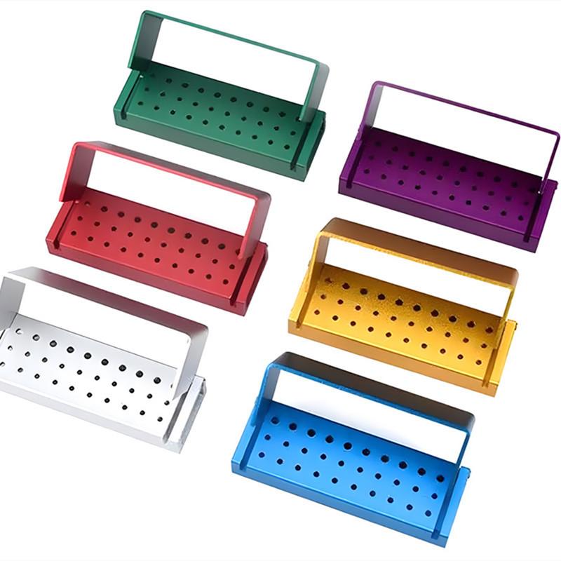 Dental Diamond Burs Drill Disinfection Block 30 Holes Multicolour High Speed Handpiece Burs Storage Organization Holder