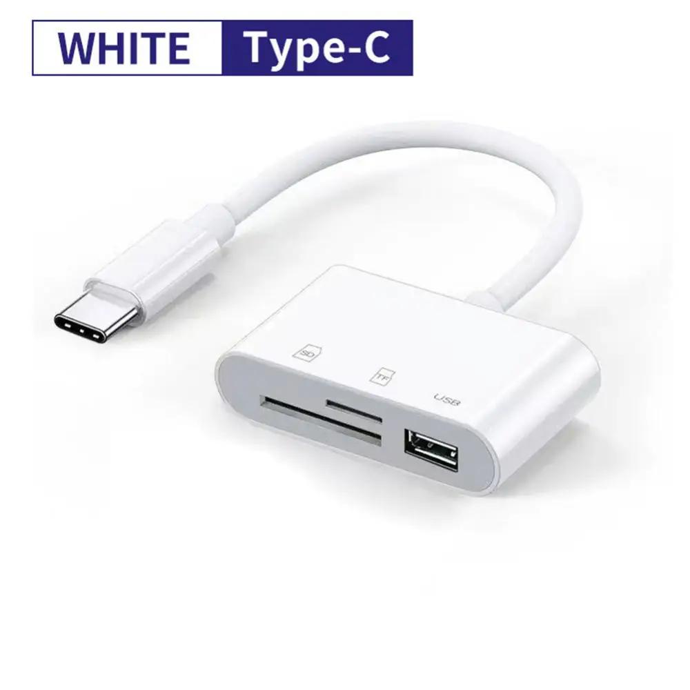 

Type C Card Reader SD TF Memory Card Reader USB C OTG Adapter High Speed Data transmitter for Phone 15 Macbook Smart Cell Phone білий