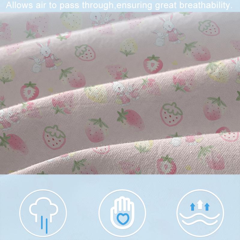 1 Cartoon Cute Animal Rabbit Printed Matte Fitted Sheet, Bedroom Printed Bed Cover, Bedding (Excluding Pillowcases)