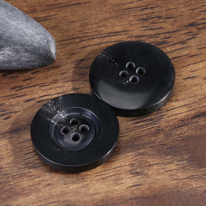 

Black Horn Buttons Clothes Blazer Buttons Accessories Men S And Women S Suits Coat Pants Round Versatile Buttons 3 #wide edge~ black * 24L = 15.0 MM * round