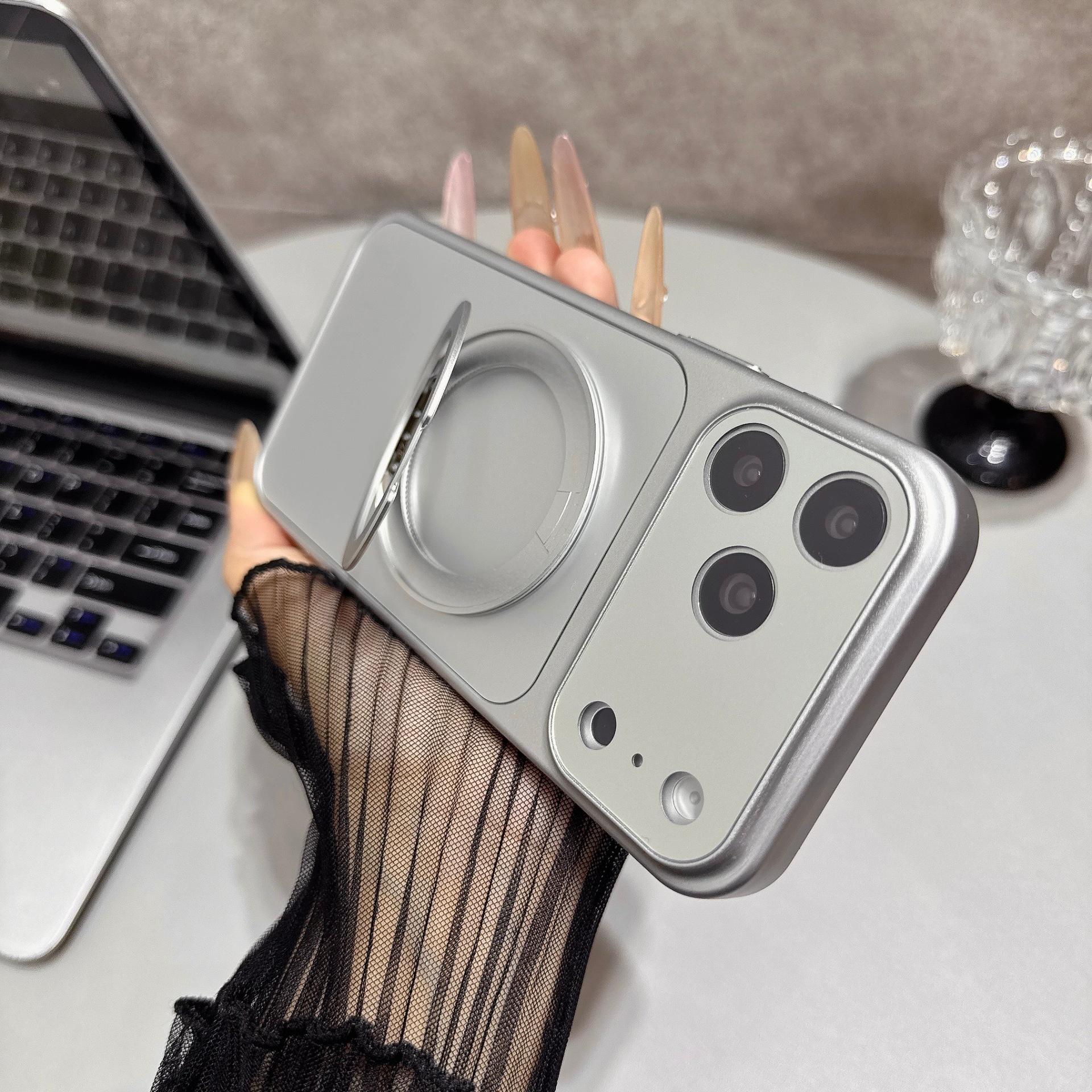 360° Rotating Stand Protective Case for iPhone 17 Pro Max & iPhone 16 iPhone 12 серебряный