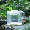Square Water Jug with Spigot FoodGrade Bucket Faucet Transparent for Campers, Camping,