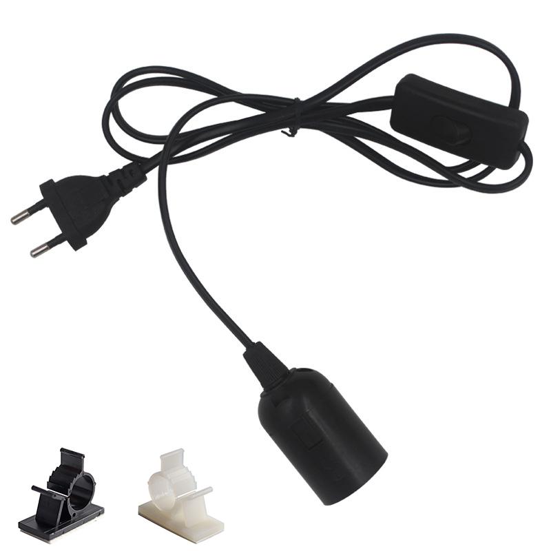 E27 Lamp Bases Pendant Lights 1.8m Power Cord Cable EU/US Plug  Adapter With Switch Wire For Socket Hold