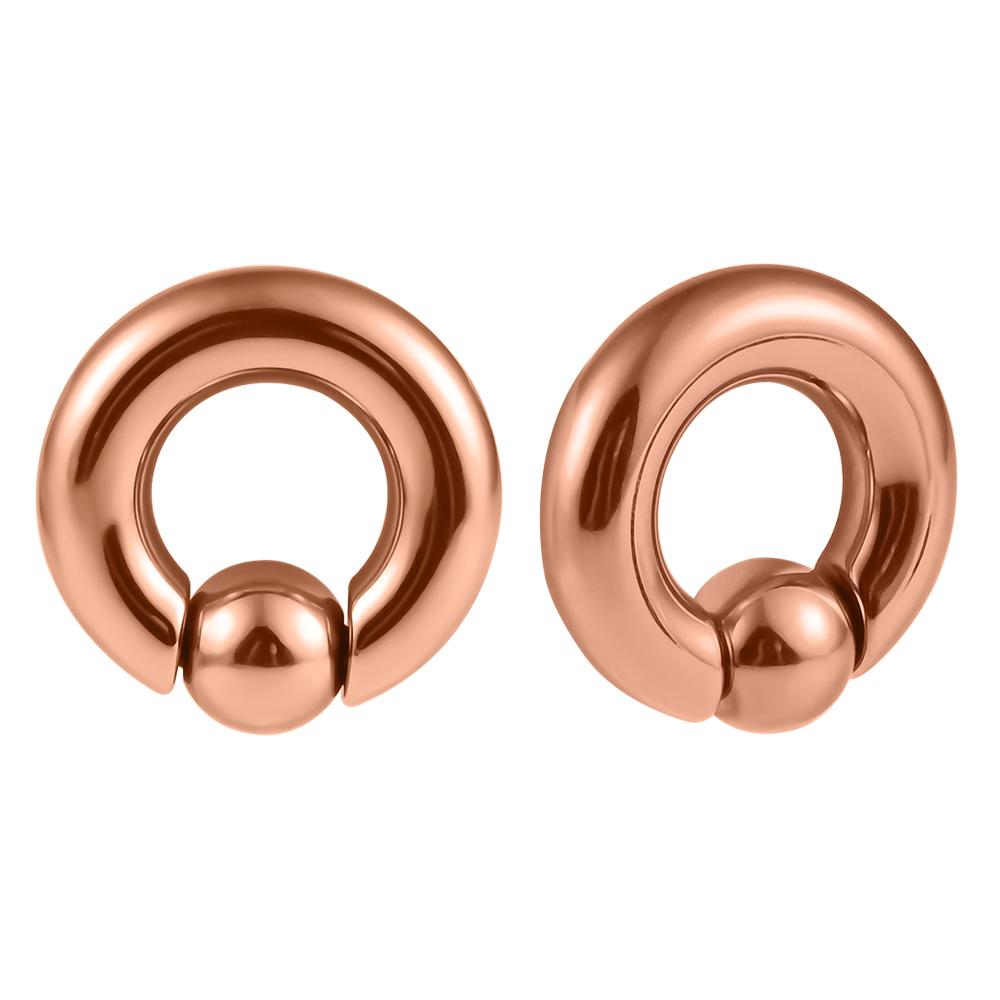 Vankula 2pcs Ear Plug Tunnels 316L Stainless Steel Piercing Captive Hoop Ear Gauges Weights for Flesh Piercing Body Jewelry