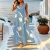 A-Line Sleeveless Floral Maxi Dress for Women Lightweight Loose Fit Elegant Summer Vacation Daily Wear