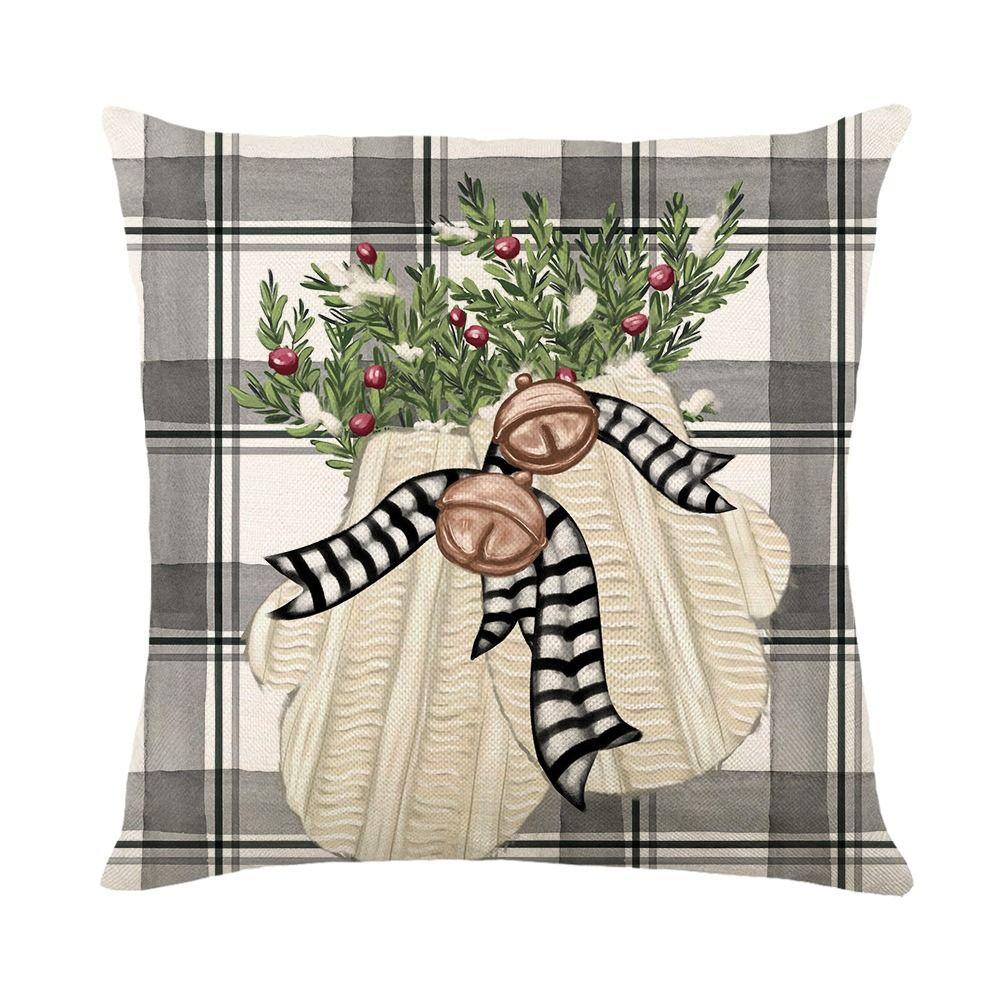 

Elk Pattern Christmas Cushion Cover Square Pillowcase Soft Pillow Cover Christmas D