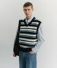 Deonseuteupomaen Crafted Striped Knit Vest_Unisex_Udsw6B123_Navy / Cream