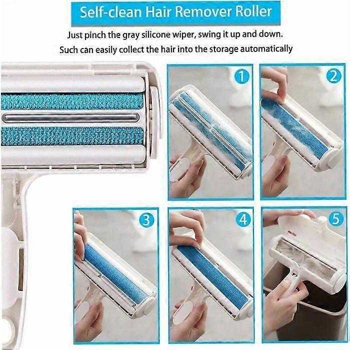 Pet Sticky Roller Two-Way Hair Removal Brush Clothes Sofa Sticky Hair Cleaning