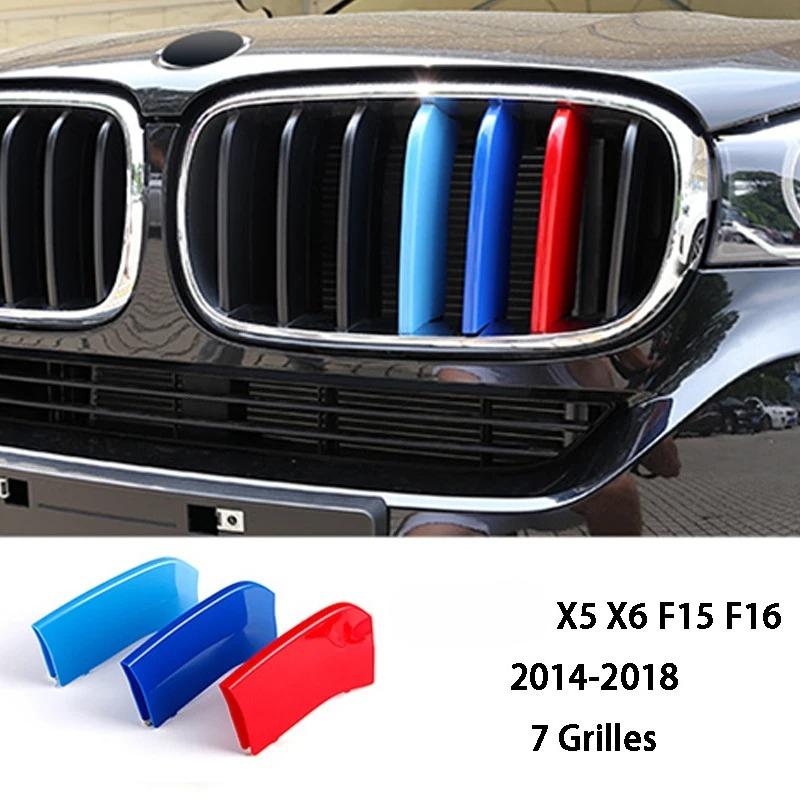 3 Color Car Front Grille Cover Bumper Stripe Stickers X1 X3 X4 X5 X6 F25 F26 F48 G01 G02 G20 G28 Car Styling Accessories