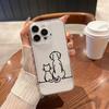Cat and Dog Outline Phone Case For iPhone 17 Air 16E 16 15 14 11 Pro Max Plus 13 12 Mini 8 7 X Transparent Shockproof Cover