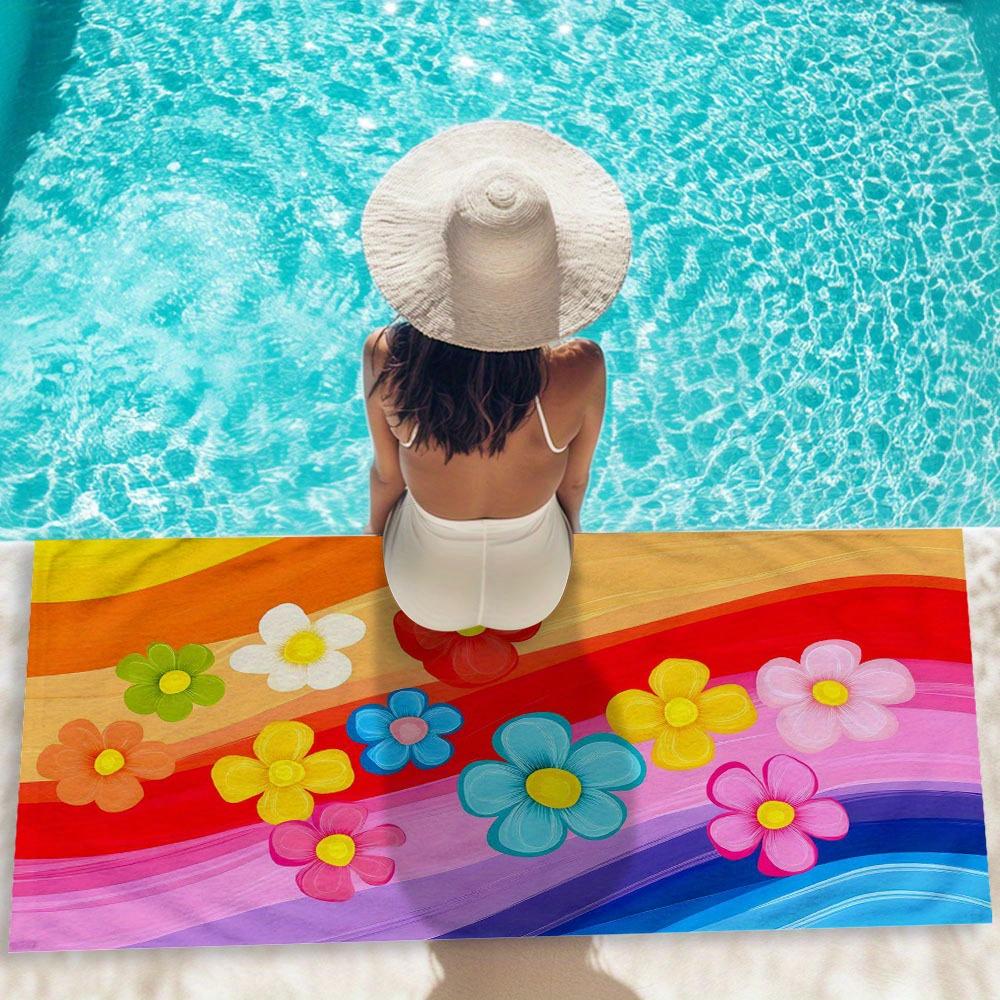 Microfiber Beach Towel Exquisite Prints Thin Quick Dry Absorbent Oversized Towel for Beach Swimming Camping Yoga Bath Sports