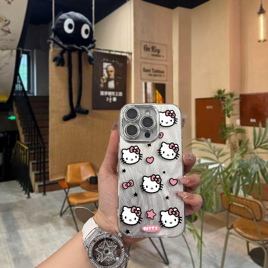 Hello Kitty Cute Phone Case for Apple 15 - Silver iPhone 7/8