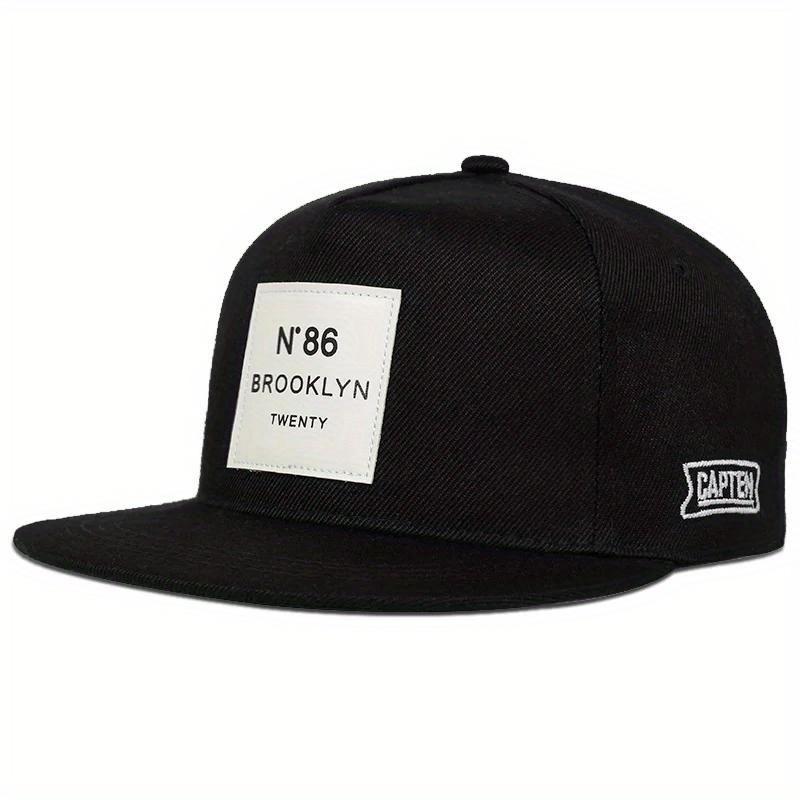 

Hip Hop Snapback N°86 Brooklyn Flat Bill Baseball Cap Leather Patch Fashion Street Dad HatAdjustable Streetwear for Men Women чорний білий колір