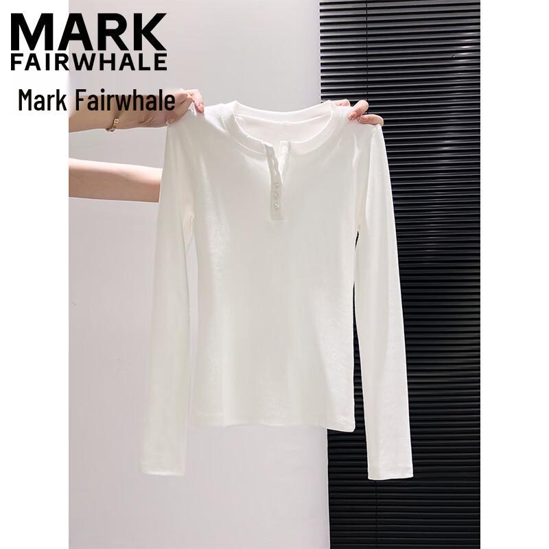 Mark Fairwhale Women's Long Sleeve Slim-Fit Henley T-Shirt