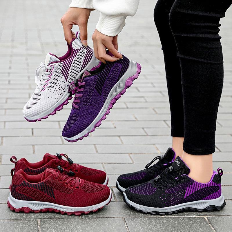 Walking Shoes Women's Spring New Middle-aged and Old Soft-soled Running Shoes Couple Breathable Sports Shoes Gifts Travel Shoes
