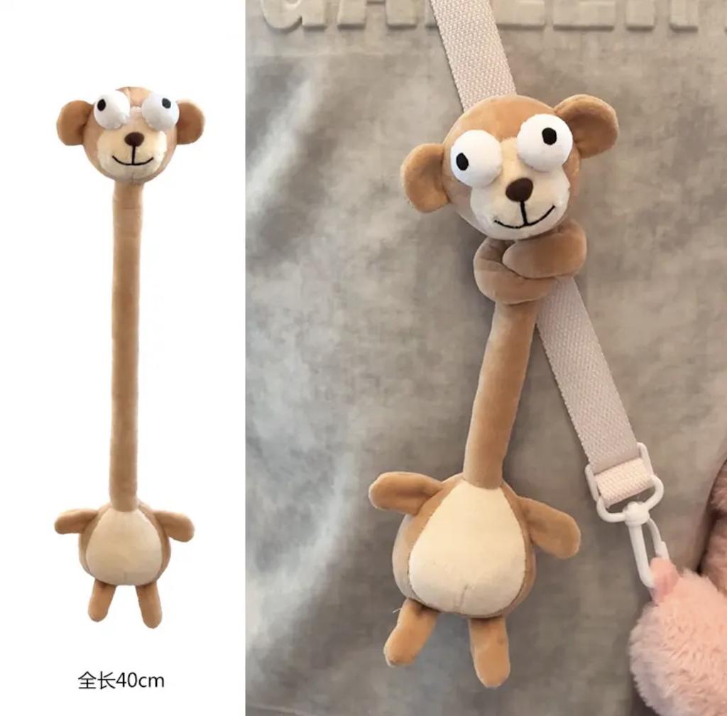 Cute Long Neck Evil Zodiac Plush Pendant Keychain Healing Stuffed Animal Doll Birthday Gift Decor