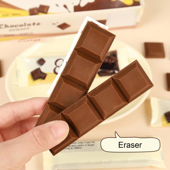 Chocolate Shaped Eraser Soft Eraser Clean Wipe Correction Eraser Less Debris No Smudge Pencil