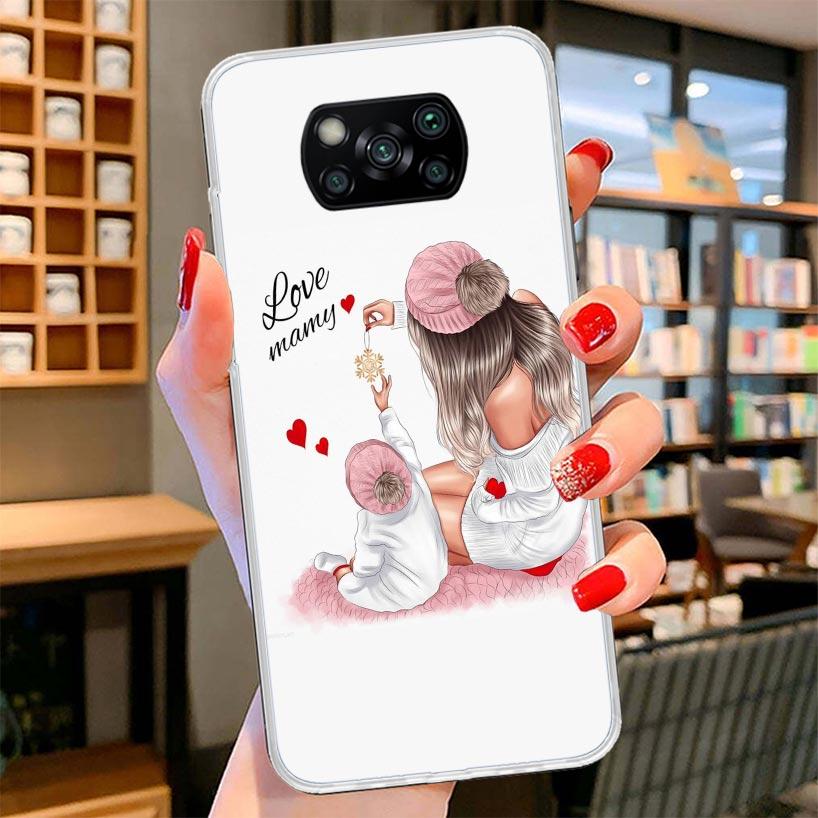 

Mom Baby Girls Cover Phone Case For Xiaomi Poco F7 Ultra X7 X6 X5 Pro M7 Redmi 15C 15 13C 13 12C 12 10C 10 9A 9C 9T 9 Shell Poco Xiaomi Poco X7 Pro
