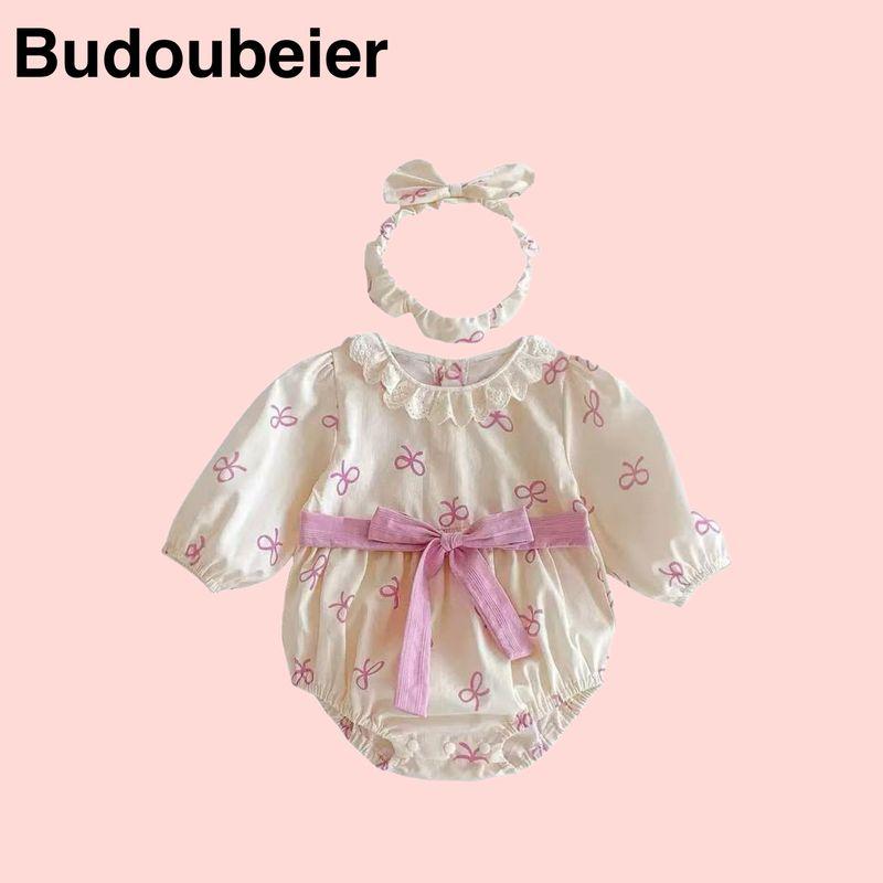 

for Spring and Autumn, Super Cute Princess-Style Romper for Newborns, Full Moon and Hundred-Day Celebrations, Outdoor Wear, One-Piece Crawling Suit Beige (Send Hair Tie) 59