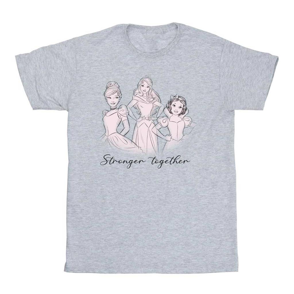 Disney Girls Princesses Stronger Together Cotton T-Shirt